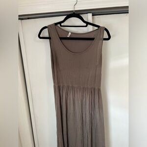 Pink blush maternity size small tan maxi dress